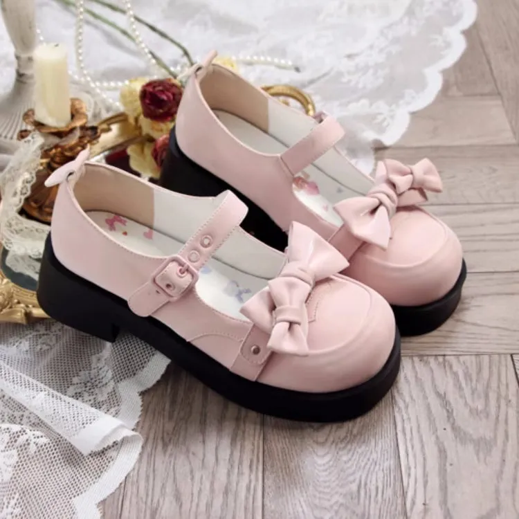 Sweet Round Toe With Bow Lolita Shoes