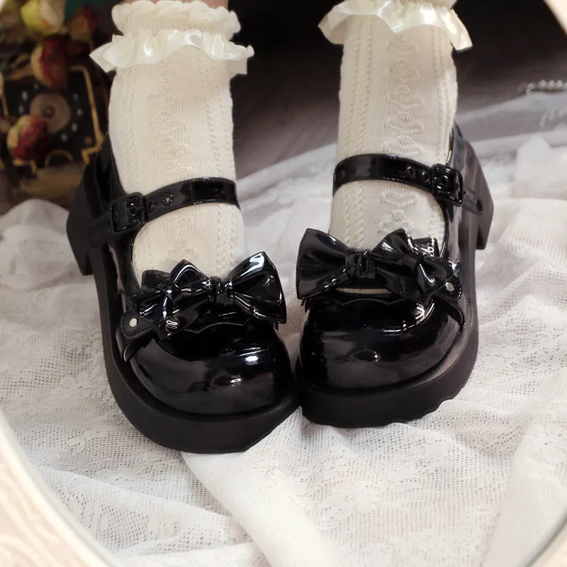 Sweet Round Toe With Bow Lolita Shoes