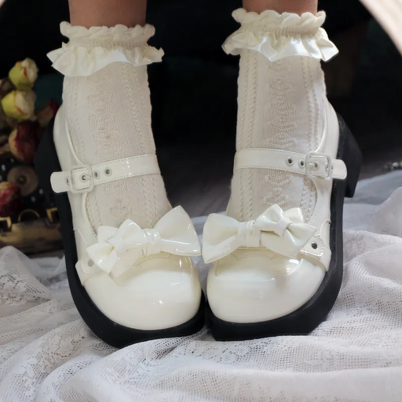 Sweet Round Toe With Bow Lolita Shoes