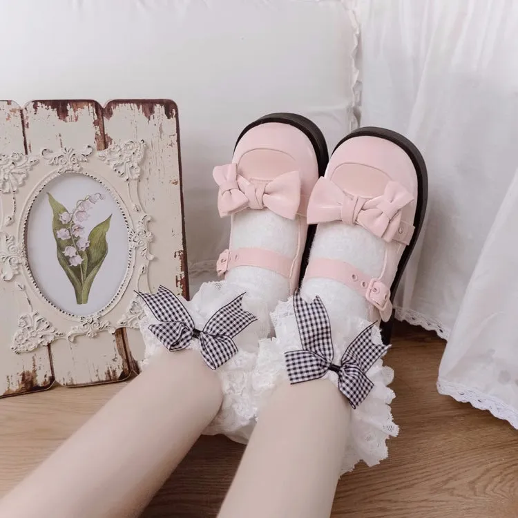 Sweet Round Toe With Bow Lolita Shoes