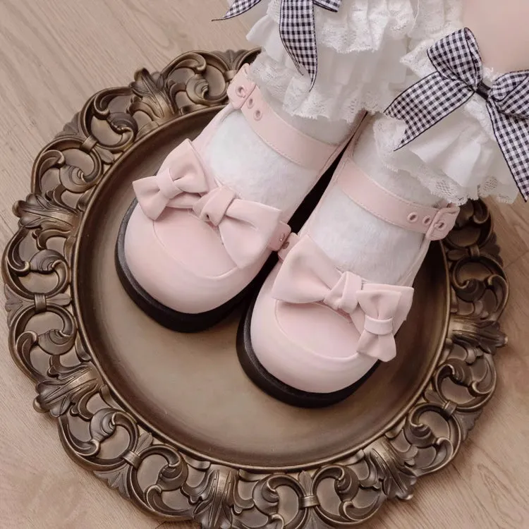 Sweet Round Toe With Bow Lolita Shoes