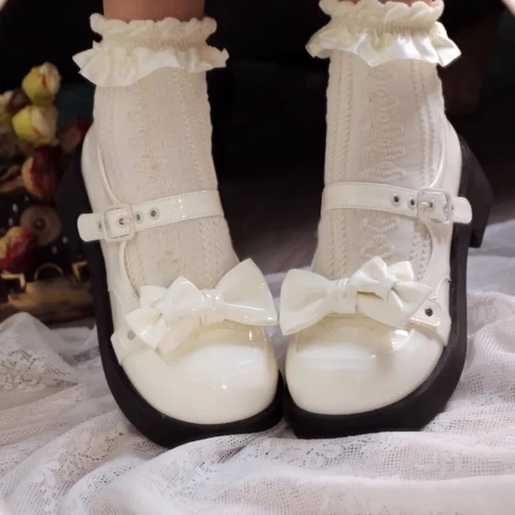 Sweet Round Toe With Bow Lolita Shoes