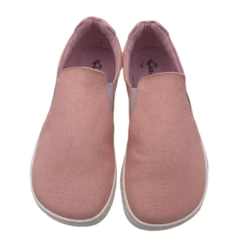 Tipsietoes Spring Barefoot Canvas Flats for Women - Zero Drop Sole, Wide Toe Box, Lightweight Minimalist Shoes