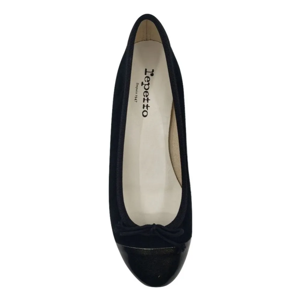 V1057 V Tcherina Black Suede Repetto Wedge Pumps