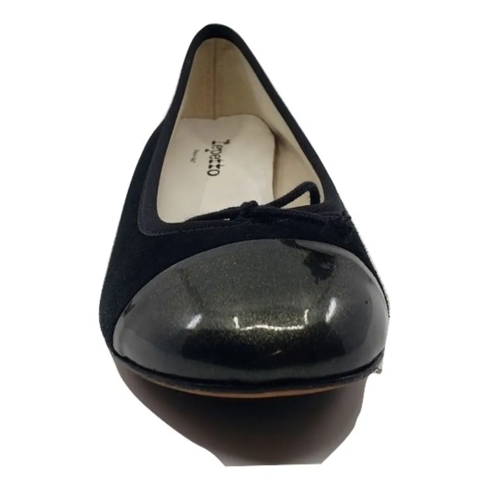 V1057 V Tcherina Black Suede Repetto Wedge Pumps