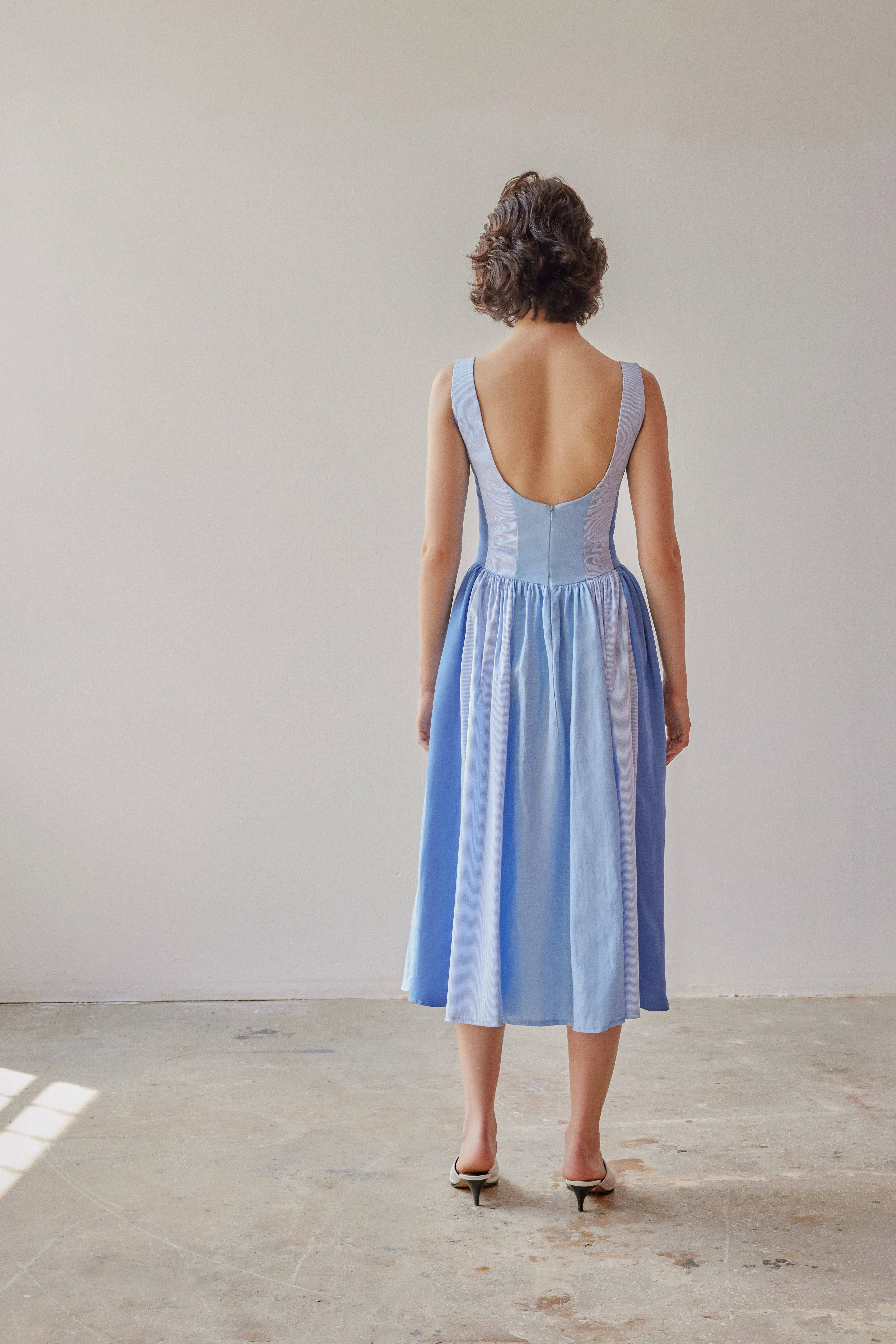 Violet Dress - Blue Patchwork