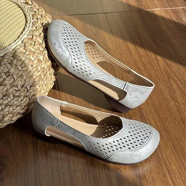 Women's Shallow Cutout Soft Sole Flats 33792615C