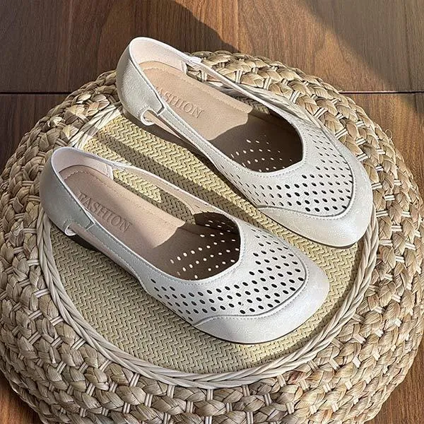Women's Shallow Cutout Soft Sole Flats 33792615C
