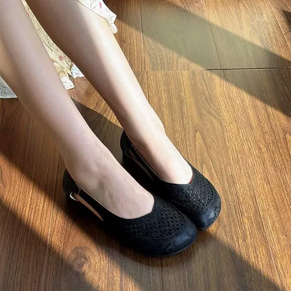 Women's Shallow Cutout Soft Sole Flats 33792615C